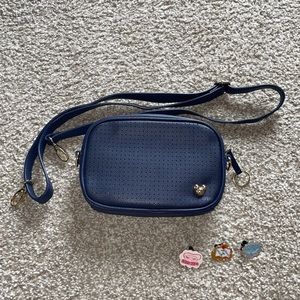 Disney Navy Crossbody Pin Bag with 3 Princess Pins